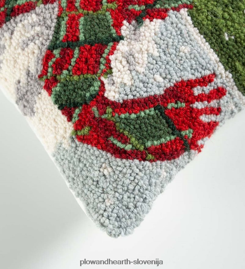 počitniški westie s šalom, ročno zapeta volnena blazina Plow & Hearth 2V46082264 sezonsko in darila