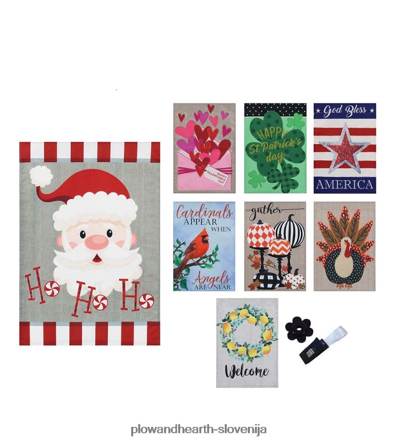 komplet 8 sezonskih vrtnih zastavic Plow & Hearth 2V46083110 sezonsko in darila