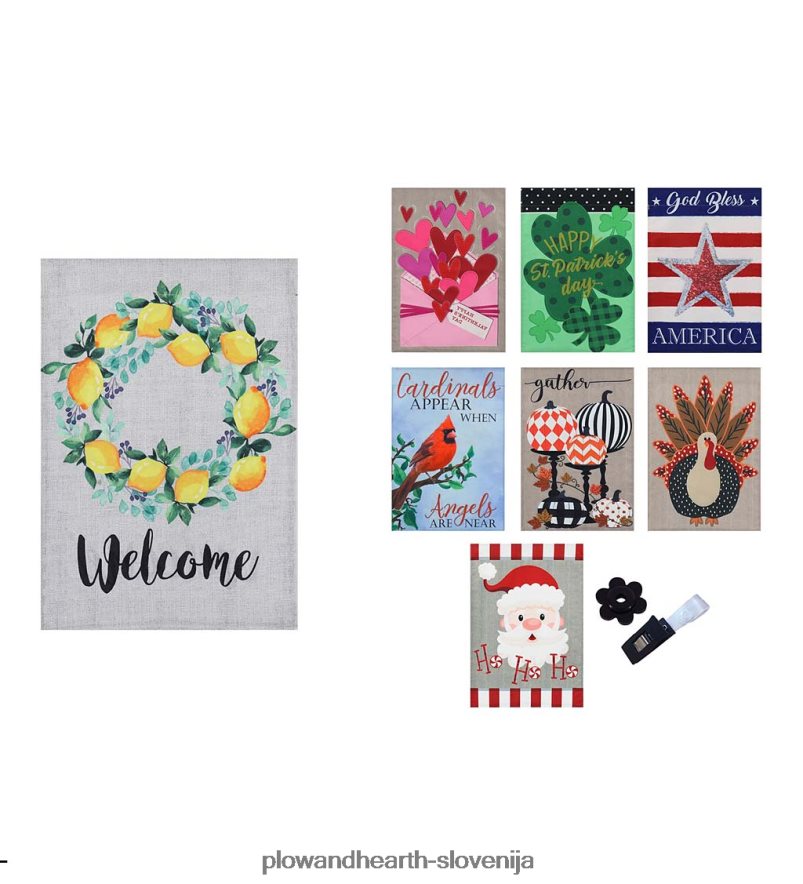 komplet 8 sezonskih vrtnih zastavic Plow & Hearth 2V46083110 sezonsko in darila