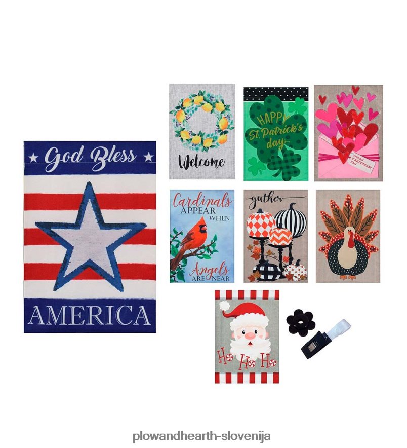 komplet 8 sezonskih vrtnih zastavic Plow & Hearth 2V46083110 sezonsko in darila