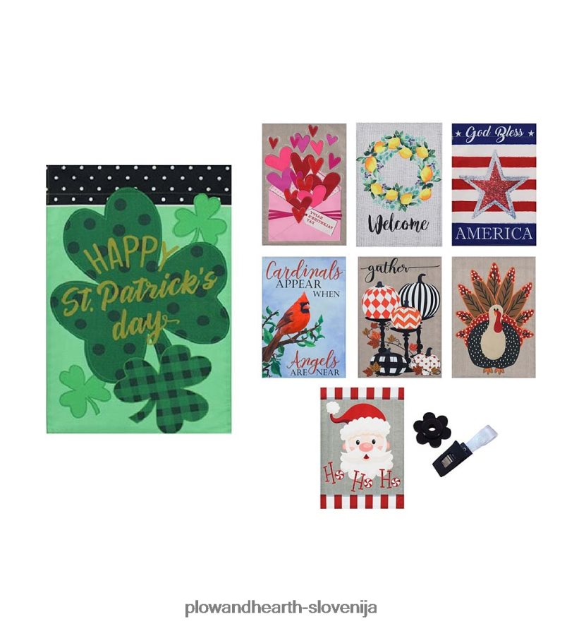 komplet 8 sezonskih vrtnih zastavic Plow & Hearth 2V46083110 sezonsko in darila