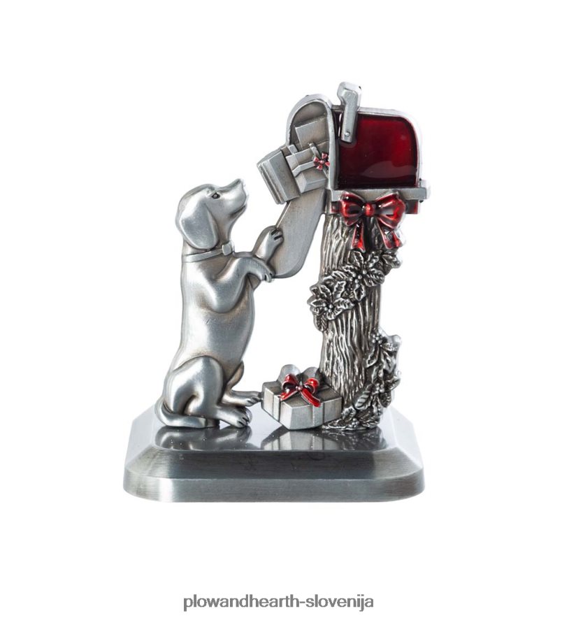 pes pri nabiralniku obešalnik za božične nogavice Plow & Hearth 2V46082137 sezonsko in darila