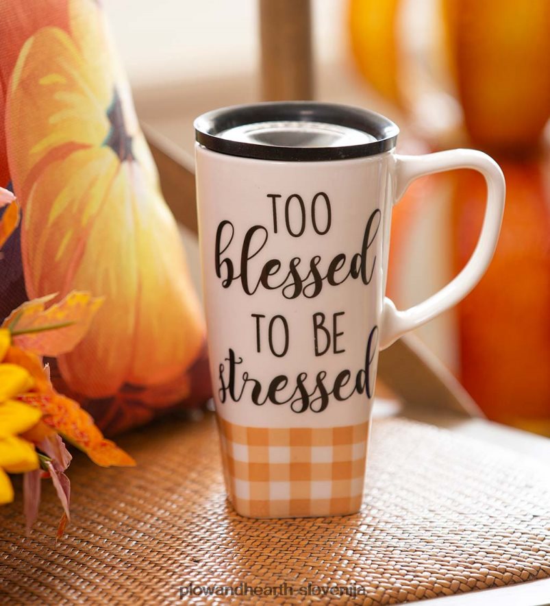 keramična potovalna skodelica flomo 360 - blagoslovljena Plow & Hearth 2V46083082 sezonsko in darila