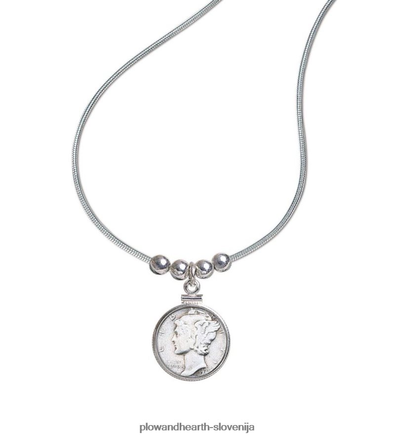 obesek iz kovanega živosrebrnega dimeta z verižico iz srebra 18 št Plow & Hearth 2V46083063 sezonsko in darila