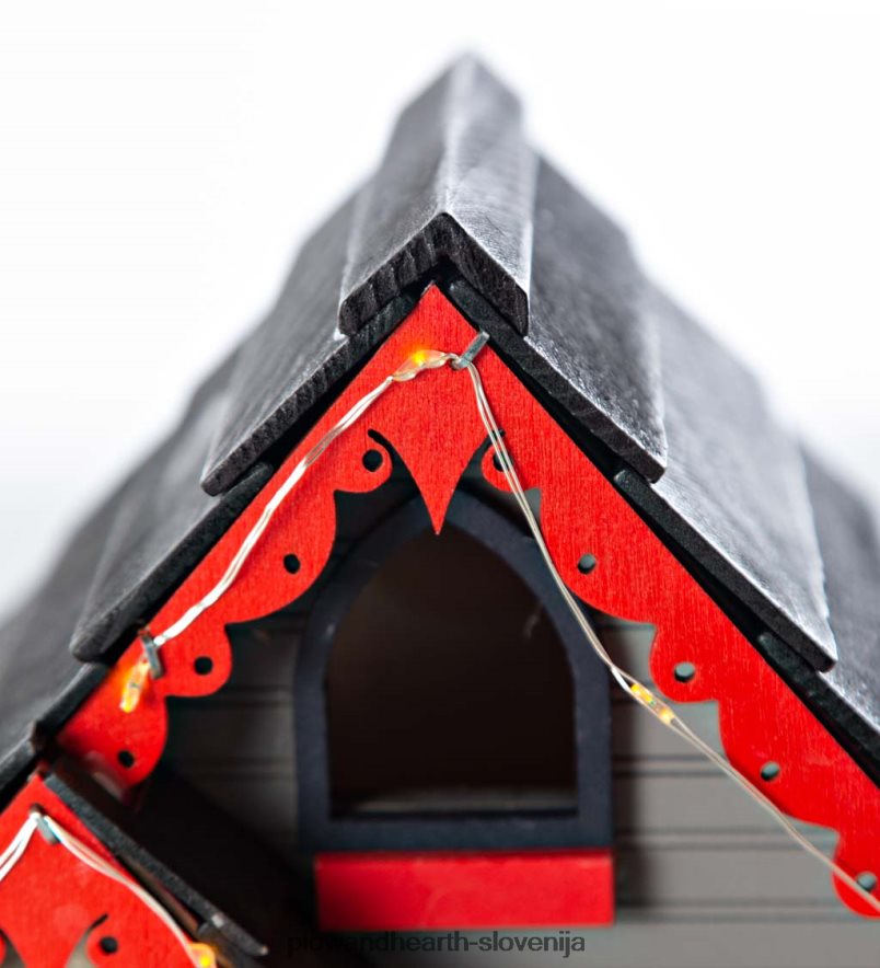 osvetljena božična koča ptičja hišica Plow & Hearth 2V46083086 sezonsko in darila