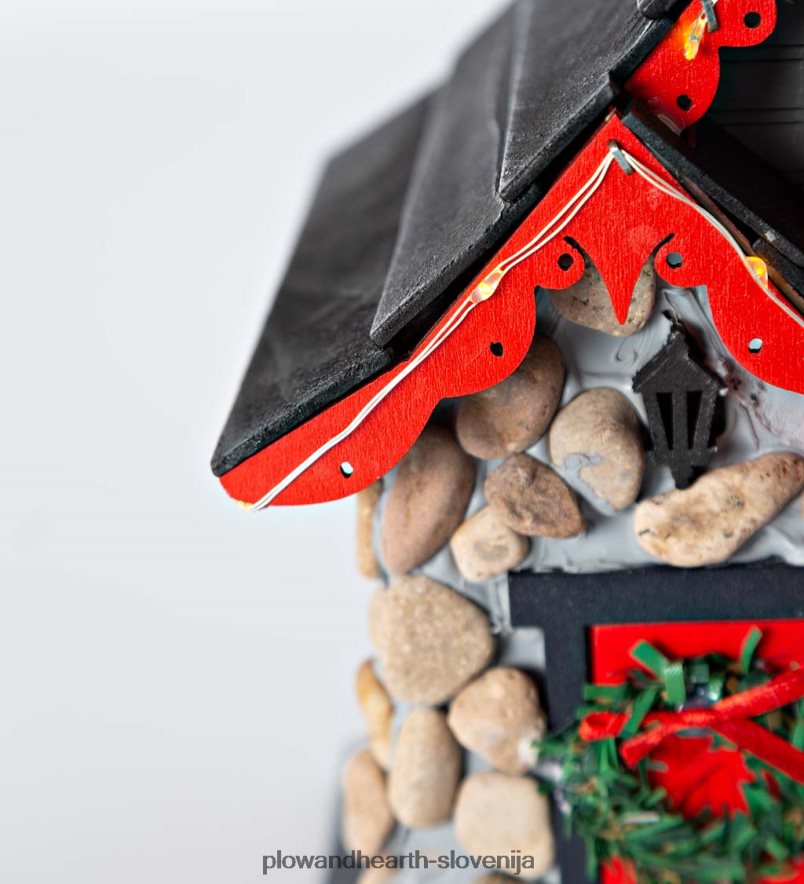 osvetljena božična koča ptičja hišica Plow & Hearth 2V46083086 sezonsko in darila