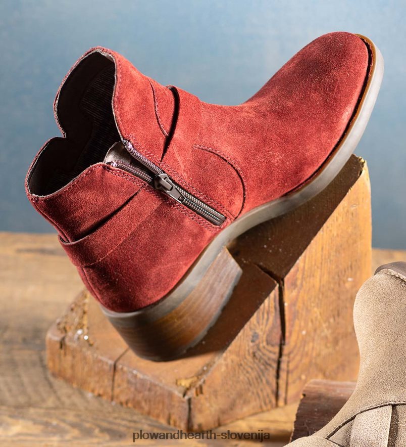 born škornji tori z zavitimi trakovi - temno rdeči - 7 Plow & Hearth 2V46083047 sezonsko in darila