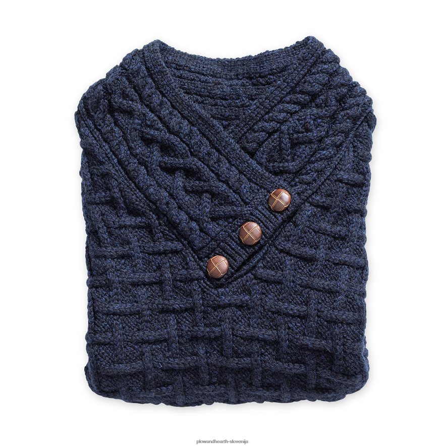 ženski super mehki mrežasti pončo iz irske merino volne - ink marl - s/m Plow & Hearth 2V46082987 sezonsko in darila