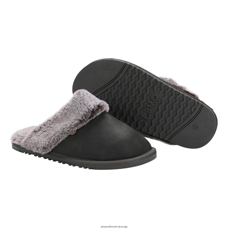 lamo ženski natikači iz semiša - povoščeno oglje - l Plow & Hearth 2V46083023 sezonsko in darila