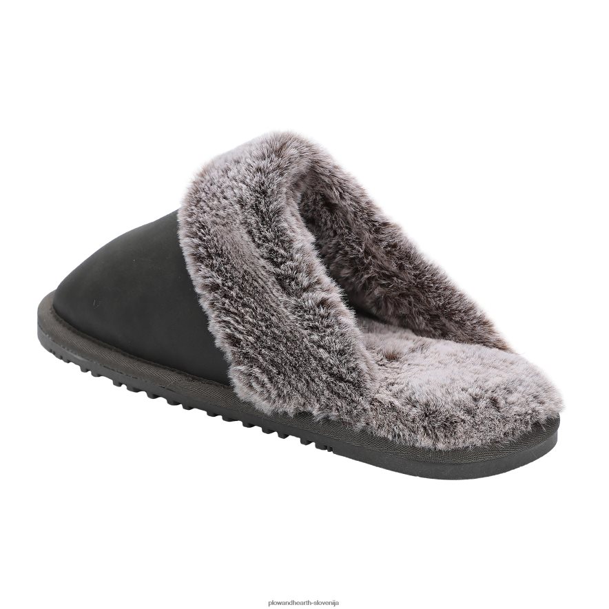 lamo ženski natikači iz semiša - povoščeno oglje - l Plow & Hearth 2V46083023 sezonsko in darila